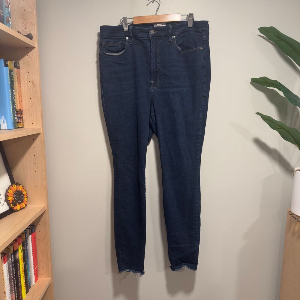 Good American Raw Hem Skinny Jeans – Blue 794 – Size 16